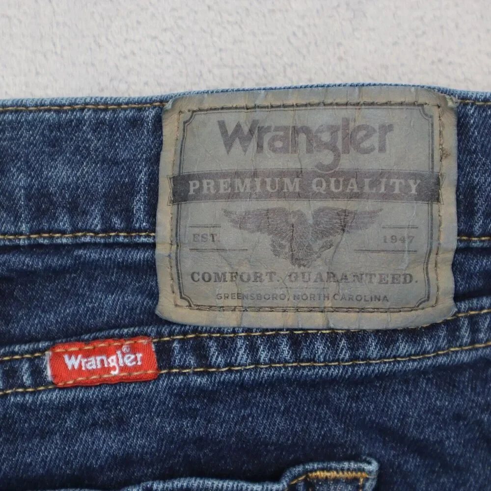 Wrangler Jeans Pants Mens 44x29 Blue High Waist Relaxed Fit Straight Cut Denim